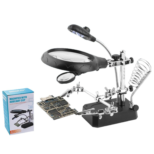 Magnifying Glass Stand with LED Lights - Mega Cart