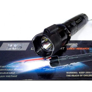 Million Volt Rechargeable Stun Gun Flashlight with Laser - Mega Cart