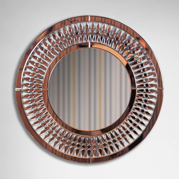 PrimeNest Elegant Crystal Teardrop Round Mirror - Stylish Home Decor - Mega Cart