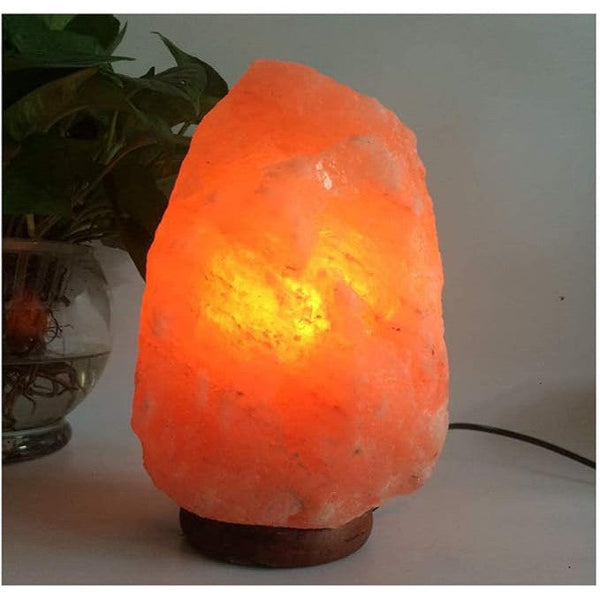 Natural Himalayan Salt Lamp with Wooden Base - Mega Cart