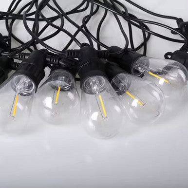 Outdoor 10 Piece LED Bulb String Lights - Solar Powered, Warm White - Mega Cart