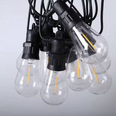 Outdoor 10 Piece LED Bulb String Lights - Solar Powered, Warm White - Mega Cart