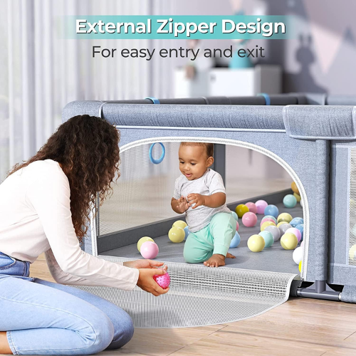 Portable Baby Playpen with Breathable Mesh Walls - Mega Cart