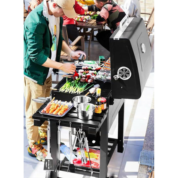Portable Charcoal BBQ Grill Trolley - Mega Cart