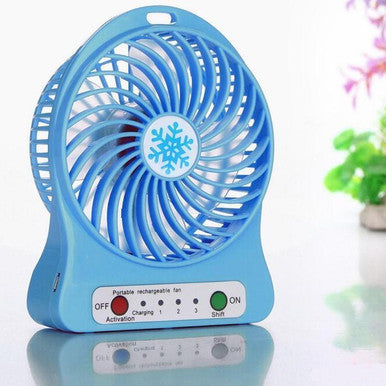 Portable Rechargeable Fan - 3-Speed, USB Powered, Travel-Friendly - Mega Cart