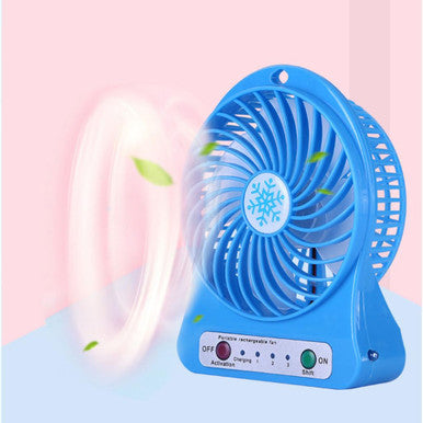 Portable Rechargeable Fan - 3-Speed, USB Powered, Travel-Friendly - Mega Cart