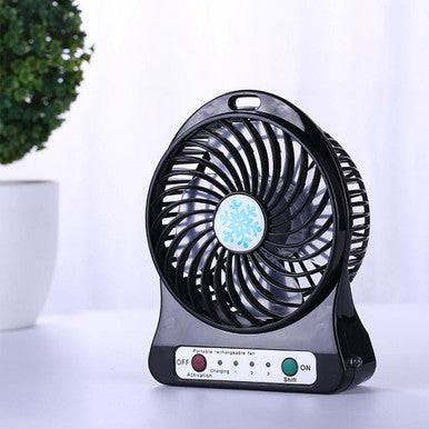 Portable Rechargeable Fan - 3-Speed, USB Powered, Travel-Friendly - Mega Cart