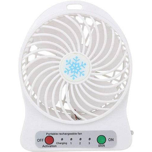Portable Rechargeable Fan - 3-Speed, USB Powered, Travel-Friendly - Mega Cart