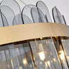 PrimeNest Aura Glass Halo Chandelier In Gold & Smoke Grey - Mega Cart