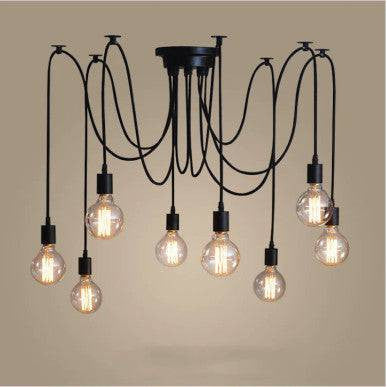 PrimeNest Black Elegance 8-Cord Chandelier - Elegant Lighting Fixture - Mega Cart