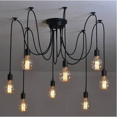 PrimeNest Black Elegance 8-Cord Chandelier - Elegant Lighting Fixture - Mega Cart