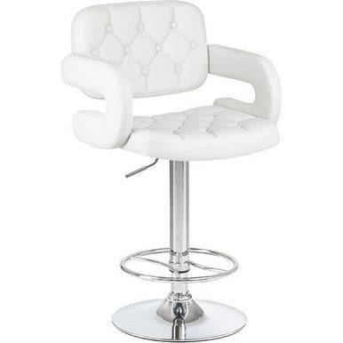 PrimeNest Caroline Bar Stool - Teak & PU Leather, Adjustable Height - Mega Cart