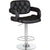 PrimeNest Caroline Bar Stool - Teak & PU Leather, Adjustable Height - Mega Cart