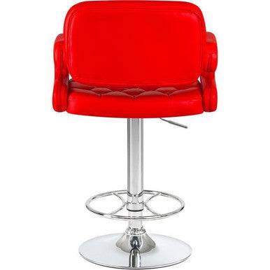 PrimeNest Caroline Bar Stool - Teak & PU Leather, Adjustable Height - Mega Cart