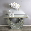 PrimeNest - Crushed Diamond Luxe Console & Mirror Set - Mega Cart
