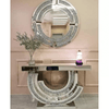 PrimeNest - Crushed Diamond Luxe Console & Mirror Set - Mega Cart