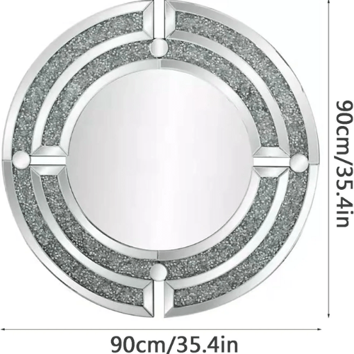 PrimeNest - Crushed Diamond Luxe Console & Mirror Set - Mega Cart