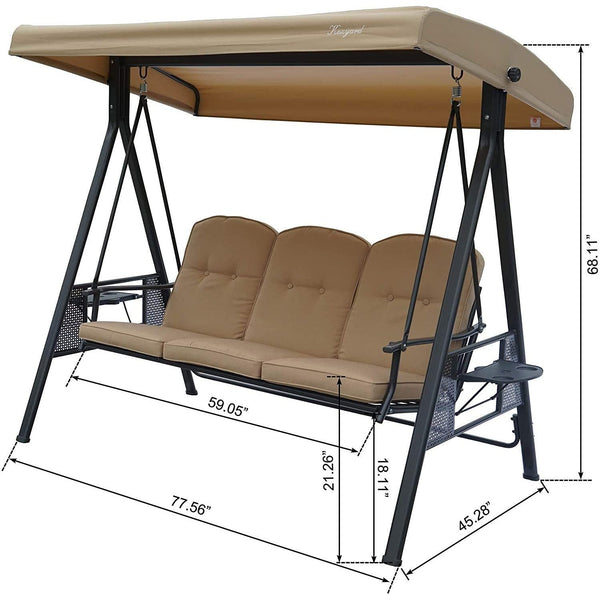 PrimeNest - Deluxe 3-Seater Outdoor Swing Hammock - Mega Cart