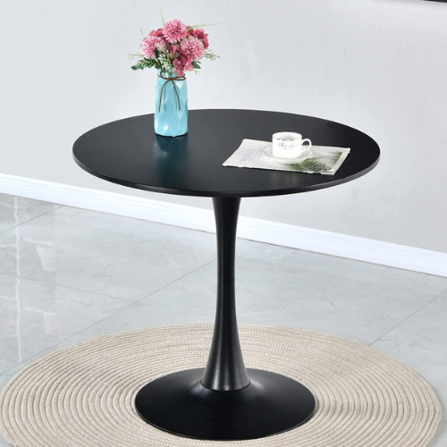 PrimeNest - Ebony Round Dining Table - Mega Cart