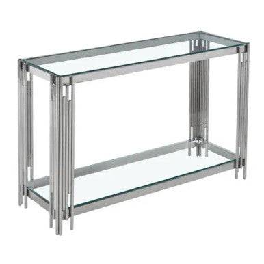 PrimeNest Elegant Flora Side Console Table with Gold Accents - Mega Cart