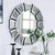 PrimeNest - Elegant Round Crystal Wall Mirror - 35" Beveled Edge Design - Mega Cart