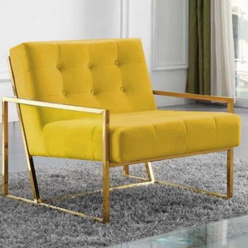 PrimeNest - Glam Velvet Chair with Chic Gold Legs - Mega Cart