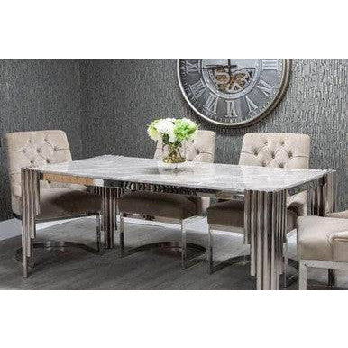 PrimeNest Jesse Round Marble Top Dining Table - Elegant Design - Mega Cart