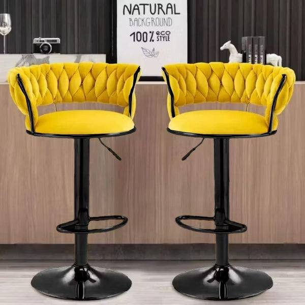 PrimeNest - Matte Velvet Bar Stool - Mega Cart