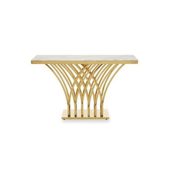 PrimeNest - Modern Gold Console Table - Mega Cart
