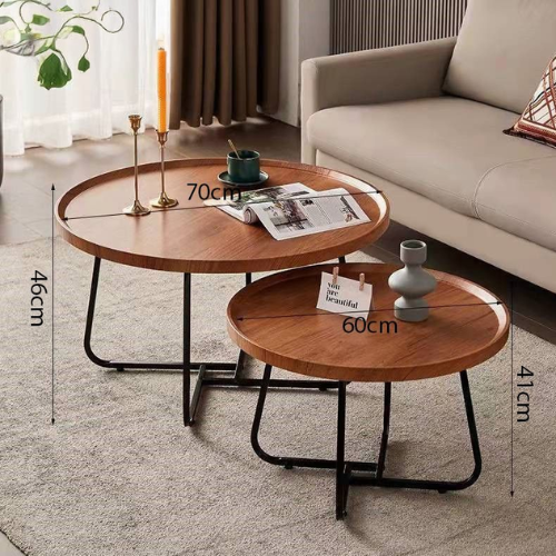 PrimeNest - Round Modern Nesting Coffee Table Set - Mega Cart