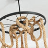 PrimeNest Rustic Charm Iron & Rope Chandelier - Mega Cart