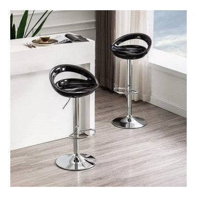 PrimeNest- Set of 5 Round Acrylic Bar Chairs with Chrome Base - Mega Cart