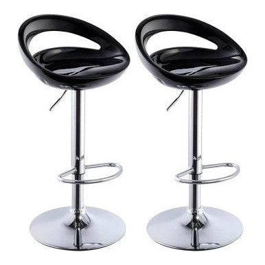 PrimeNest- Set of 5 Round Acrylic Bar Chairs with Chrome Base - Mega Cart