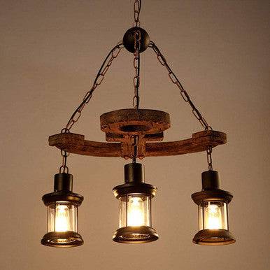 PrimeNest Steampunk Lantern Chandelier - Vintage Hanging Light Fixture - Mega Cart