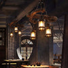 PrimeNest Steampunk Lantern Chandelier - Vintage Hanging Light Fixture - Mega Cart