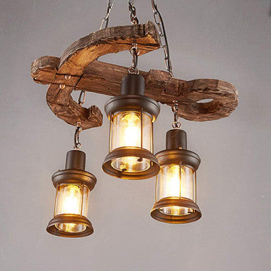 PrimeNest Steampunk Lantern Chandelier - Vintage Hanging Light Fixture - Mega Cart