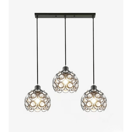 PrimeNest Vintage Metal Pendant Light with Crystal Pattern - Mega Cart