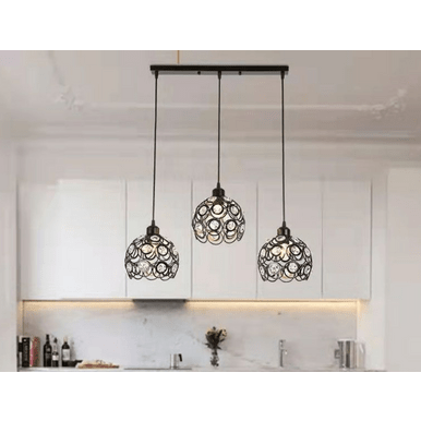 PrimeNest Vintage Metal Pendant Light with Crystal Pattern - Mega Cart