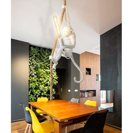 PrimeNest Vintage Monkey on Rope Pendant Light - Whimsical Design - Mega Cart