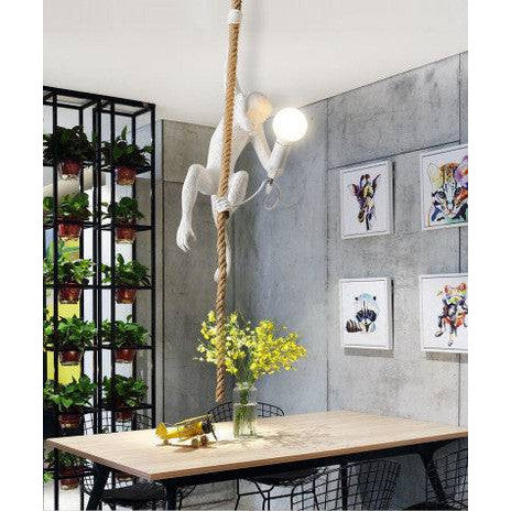 PrimeNest Vintage Monkey on Rope Pendant Light - Whimsical Design - Mega Cart