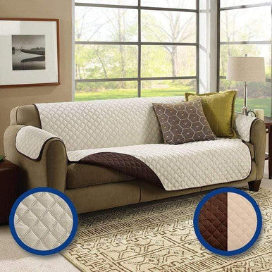 Reversible Quilted Couch Cover - Protects from Spills & Pets - Mega Cart