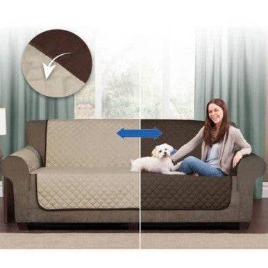 Reversible Quilted Couch Cover - Protects from Spills & Pets - Mega Cart