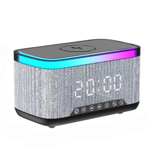 Multifunction Alarm Clock with Speaker & Wireless Charger