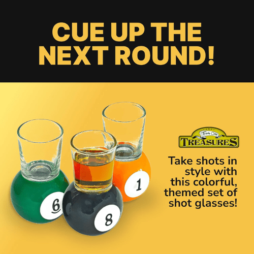 Set of 9 Pool Ball Shot Glasses - Mega Cart
