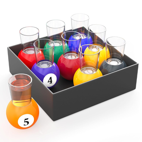 Set of 9 Pool Ball Shot Glasses - Mega Cart
