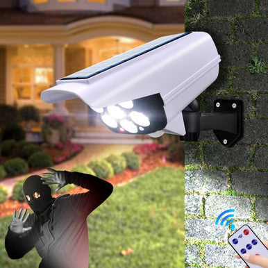 Solar-Powered Dummy Camera Light with Motion Sensor & Remote - Mega Cart