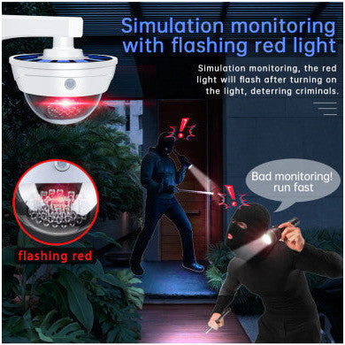 Solar-Powered Dummy Security Camera with Remote - Mega Cart