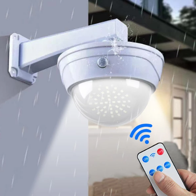 Solar-Powered Dummy Security Camera with Remote - Mega Cart