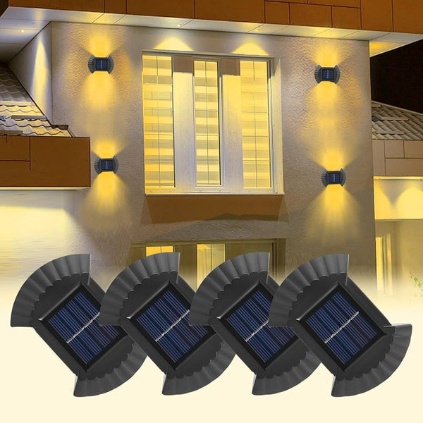 Solar Powered LED Wall Lights – Pack of 4 - Mega Cart