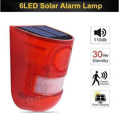 Solar Powered Motion Sensor Alarm Lamp for Home Security - Mega Cart